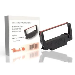 Peach Farbbandkassette kompatibel zu Epson ERC 30/34/38, schwarz/rot 