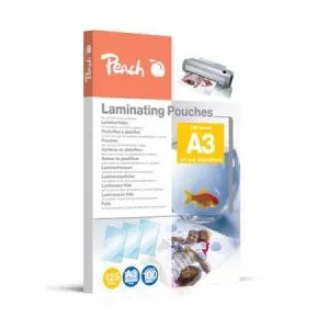 Peach  Laminierfolie A3 | 125 mic | 100 St. | glänzend | Premiumqualität für beste Laminierergebnisse | geeignet für alle Laminiergeräte | PP525-01 