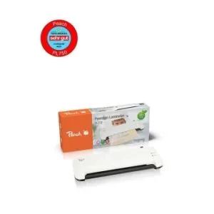 Peach  Laminiergerät A4 | inkl. 10 gratis Laminierfolien | Aufwärmzeit 1/2 der üblichen Zeit | über 1 1/2 Minuten pro Folie | PL750 