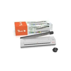 Peach  4 in 1 Laminiergerät A3 inkl. Eckenrunder, Cutter, Laminierfolien | ABS | geeignet für alle handelsüblichen Folien bis 2x125 mic. | Heiß- & Kaltlaminiergerät | PBP420 