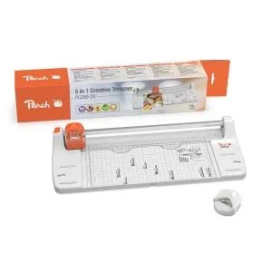 Peach  5 in 1 Kreativ Rollenschneider | 4 Schnittarten inkl. praktischer Eckenrunder | bis A3 Format | bis 10 Blatt | PC200-20  