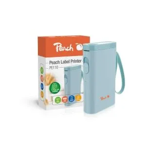 Peach  Etikettendrucker | blau | platzsparend und kabellos | überall Ordnung schaffen | PE110-bl 